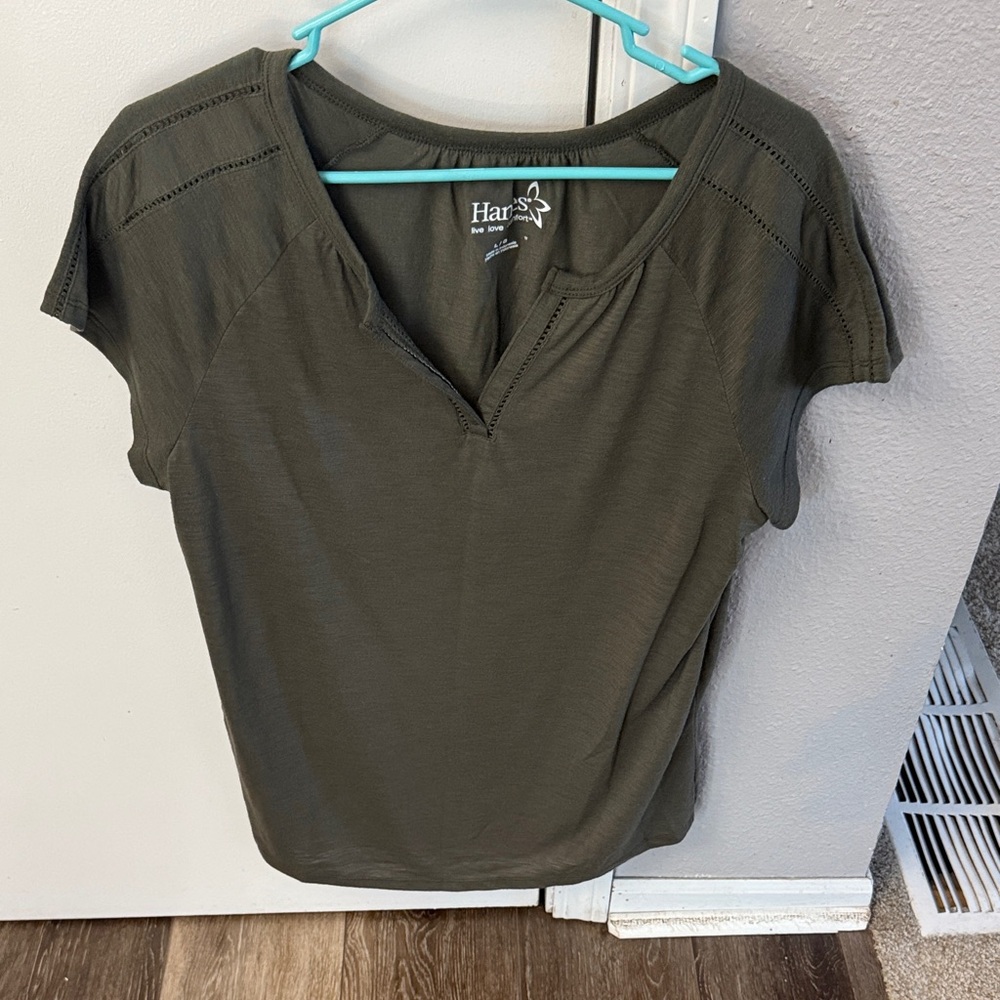 Hanes Women's Olive Green Blouse